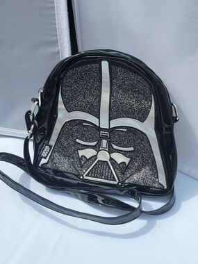 Disney Store Star Wars Black Glitter Darth Vader Crossbody Bag